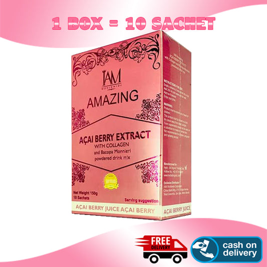 1 Box of Amazing Acai Berry with Collagen and Bacopa | 10 Sachets | Free Shipping | COD