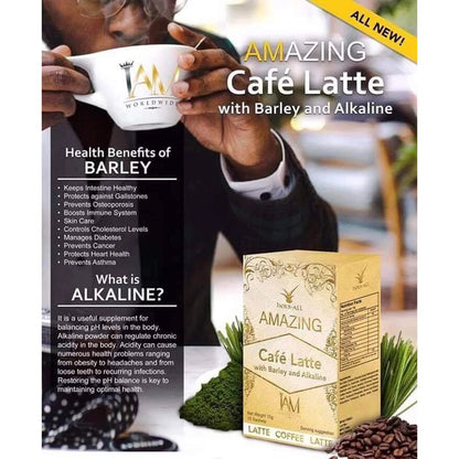 Amazing Coffee Latte with Barley and Alkaline | 1 Box | 10 Sachets | Free Shipping