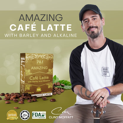 Amazing Coffee Latte with Barley and Alkaline | 1 Box | 10 Sachets | Free Shipping